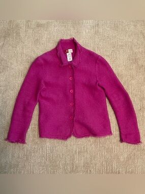 💕Macy’s Vintage 100% Wool Blazer Pink Fringe Trim SP Classic Academia Workwear
